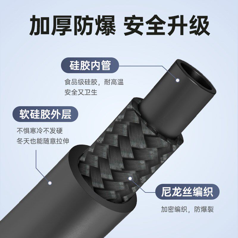 硅胶淋浴管洗澡软管柔软防缠绕花洒软管加厚耐高温防爆热水器水管