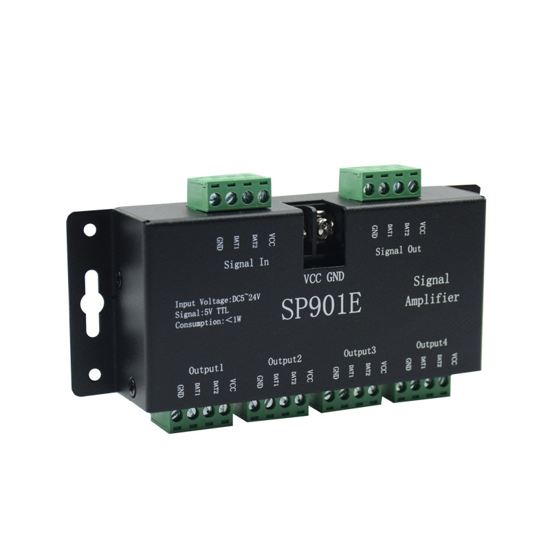 WS2811/2812B/1903 全彩灯带分控器幻彩灯条一分四路信号放大器