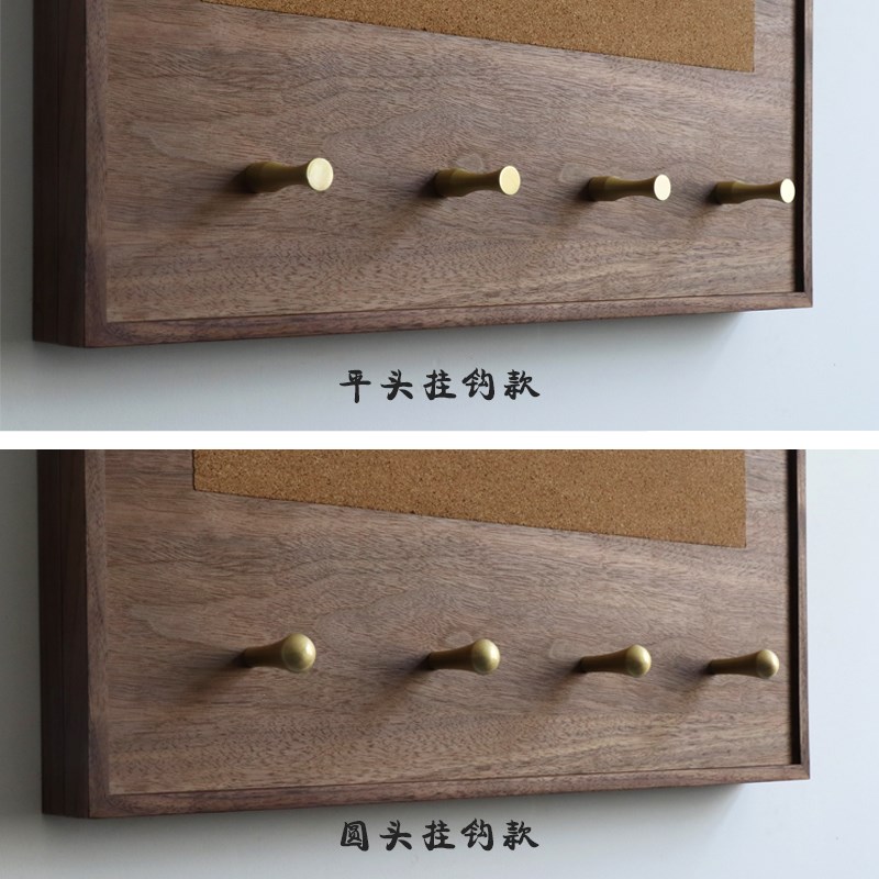 电表箱装饰画配电箱遮挡玄关电闸壁挂实木衣帽架黄铜挂钩软木盖板