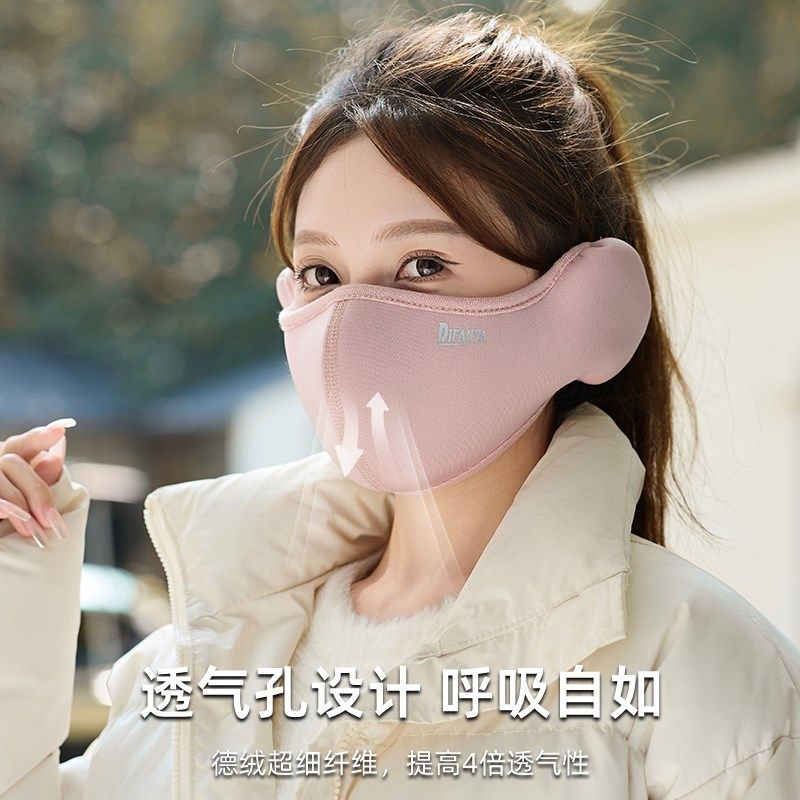 骑行保暖面罩女冬季防风防寒加绒加厚防冻护脸基尼电动车护耳口罩
