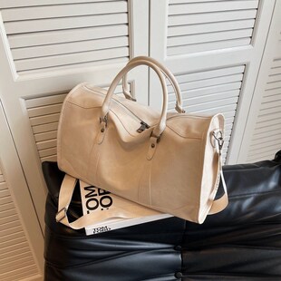 运动包包女健身包皮质2023新款复古旅游手提包女士轻便短途旅行包