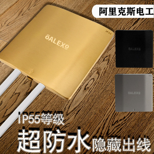 全铜防水插座开启式双五孔地插座隐形电脑地板插座16a网络插隐藏