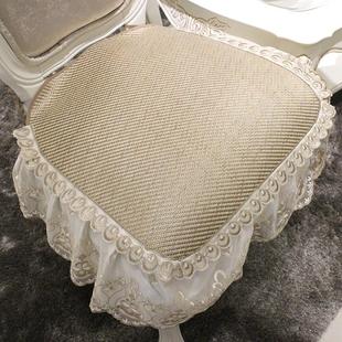 欧式 椅餐坐垫夏季 冰丝藤席套罩高档轻奢风椅子垫防滑椅套家用客厅