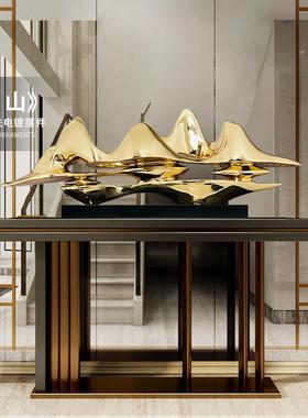 云山现代新中式软装饰品摆件客厅玄关边柜酒店大堂售楼处树脂雕塑