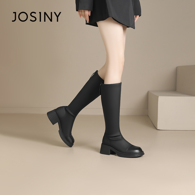 卓诗尼冬季新款时尚骑士靴