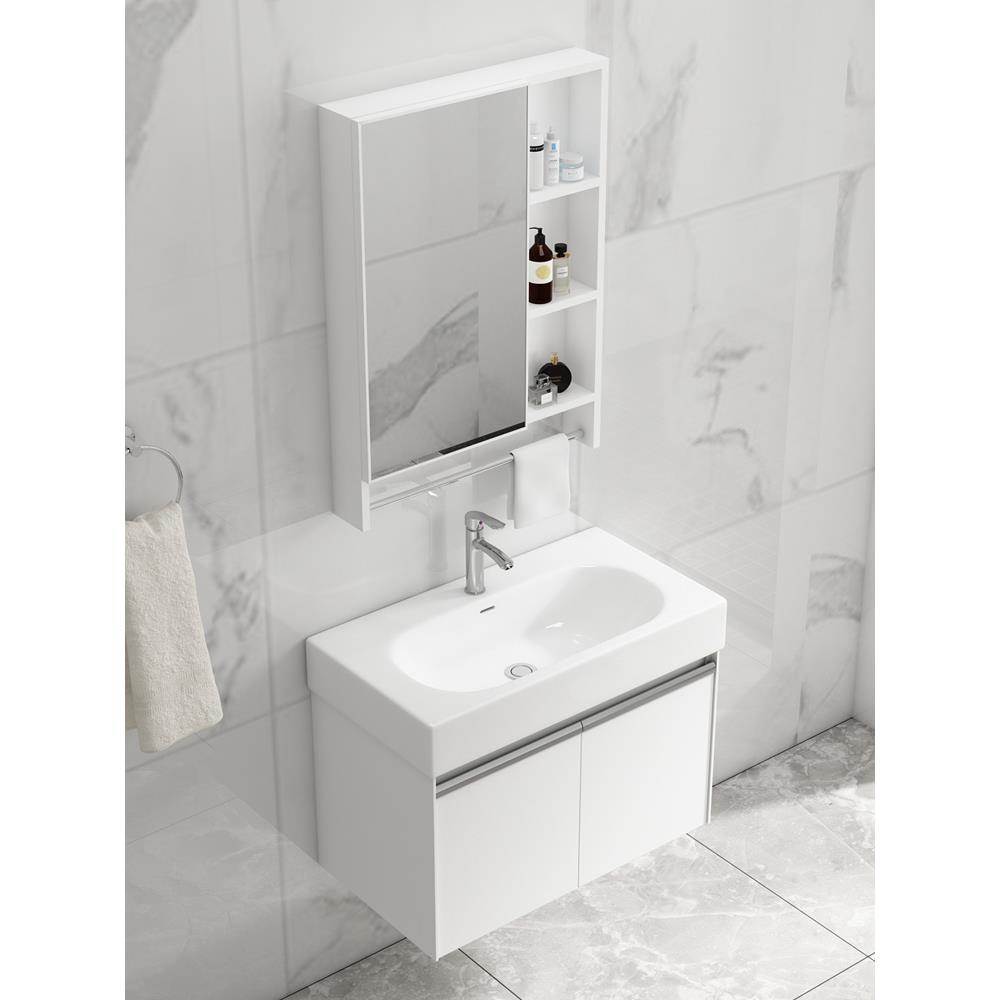 超窄长小公寓空间铝浴室柜组合迷你壁挂式洗手盆浴室水槽