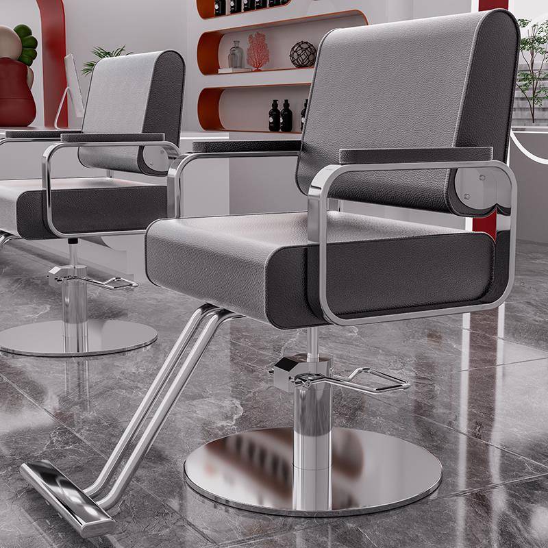 网红理发店椅子美发专用剪发椅升降可旋转可放倒凳子高档烫染椅子