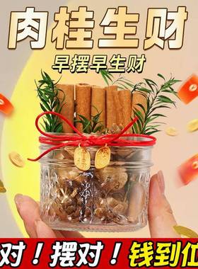 肉桂生财摆件随身携带办公室工位家居店铺乔迁装饰转运招财聚米瓶