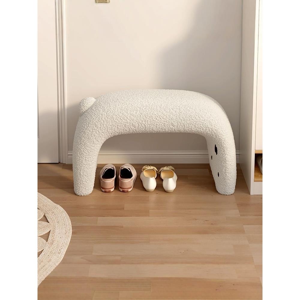 猫咪换鞋凳门口可坐网红款入户门穿鞋凳坐垫软包创意小凳子沙发凳