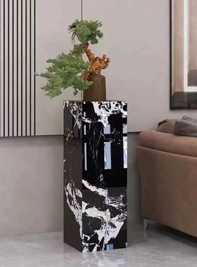 岩板花架客厅摆件底座酒店玄关装饰立柱展示台会所工艺品摆件台