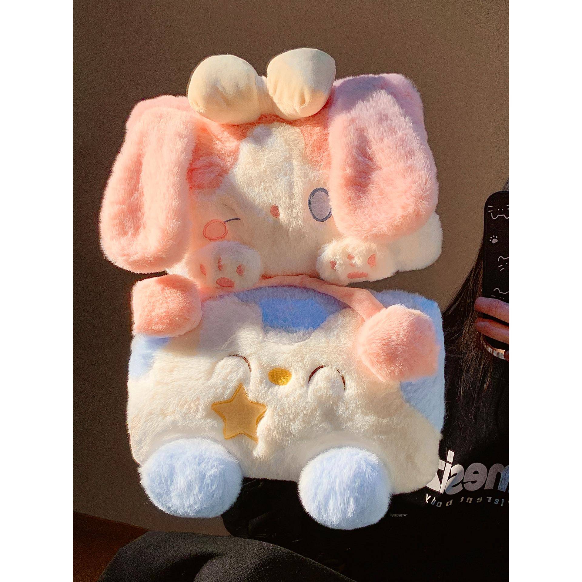 可爱插手式热水袋女冬季充电防爆暖水袋毛绒暖手宝暖宝宝2025新款