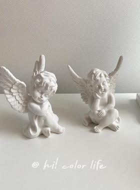 复古风ins展翅可爱小天使摆件婚礼生日礼物法式桌面饰品摆拍道具