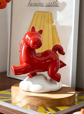 2026马年吉祥物摆件新年氛围布置装饰客厅玄关电视柜高级感装饰品