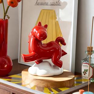 2026马年吉祥物摆件新年氛围布置装饰客厅玄关电视柜高级感装饰品