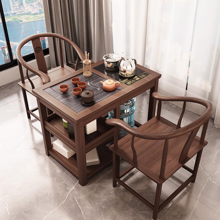 小型实木茶桌家用阳台客厅烧水壶一体喝茶桌子功夫茶几移动小户型