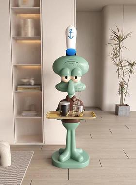 现货一米网红章鱼哥托 托盘落地超大摆件模型打工人沙发旁客厅置