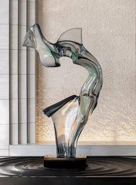 样品屋展示中心酒店大堂雕塑摆件家居饰品透明树脂客厅玄关电视柜