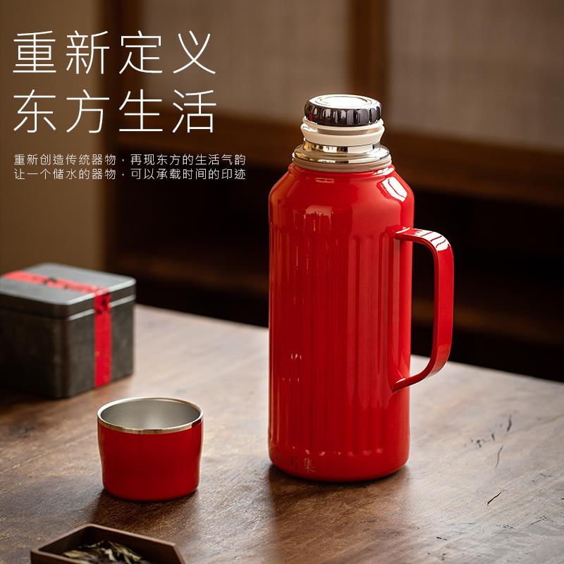 2025新款焖茶壶家用机械保温壶大容量茶碗壶茶水分离传家壶水杯