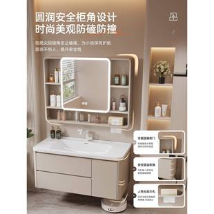 蜂窝铝浴室柜组合圆弧陶瓷一体盆洗漱台洗手洗脸盆柜卫生间120CM