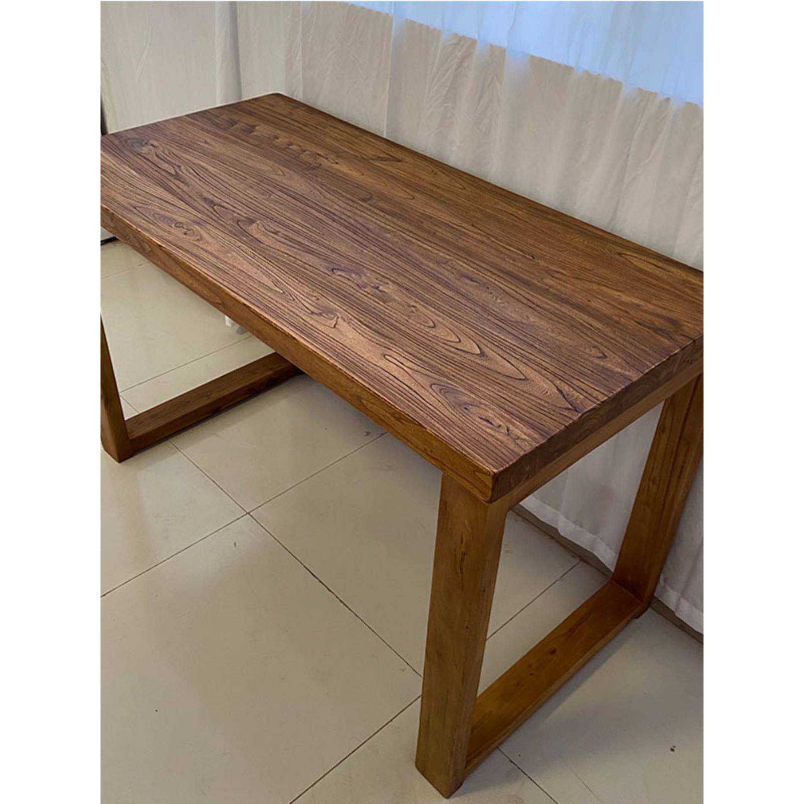 老榆木桌实木电脑桌简约书桌原木吧台茶桌琴桌家用餐桌定制办公桌