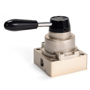 HV200D气动手动阀气缸开关手转阀手扳阀三位四通阀一进两出换向阀