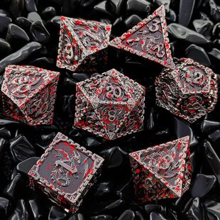 金属COC跑团骰子龙与地下城DND克苏鲁骰子dice色子7D20多面体TRPG