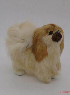 仿真皮毛动物仿真狗 京巴狗 家居摆设皮毛手工工艺品结婚礼物