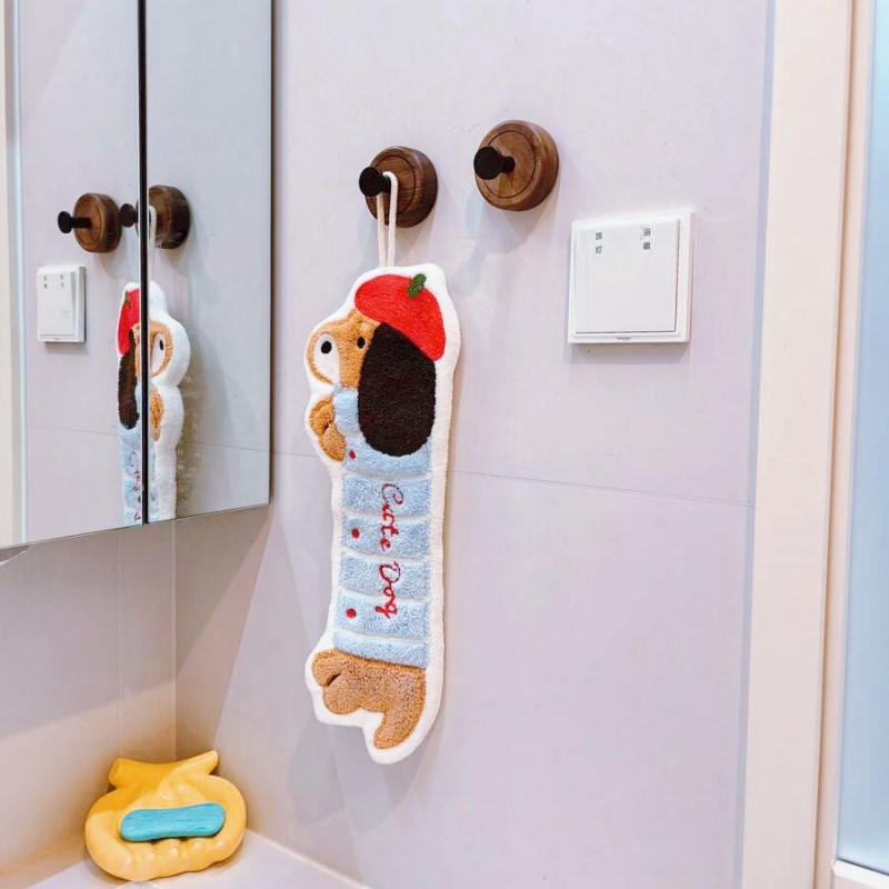 【新家的100个k快递】腊肠狗擦手巾挂式可爱超强吸水加厚厕所毛巾