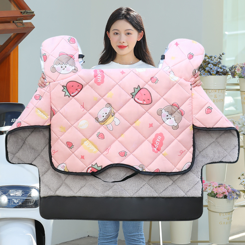 小电动车挡风被女冬季加绒中厚款电瓶摩托秋冬天保暖防寒加厚罩男