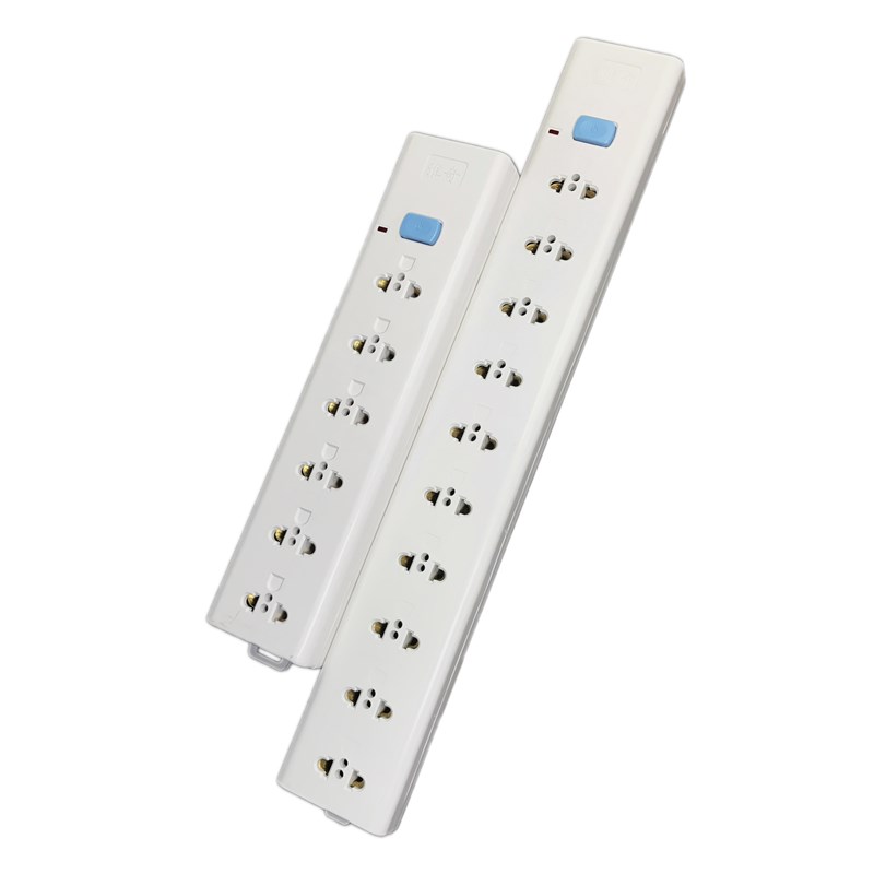 机柜2眼排插排横向6位流水线老化架接线板十位两孔插线板电源插座