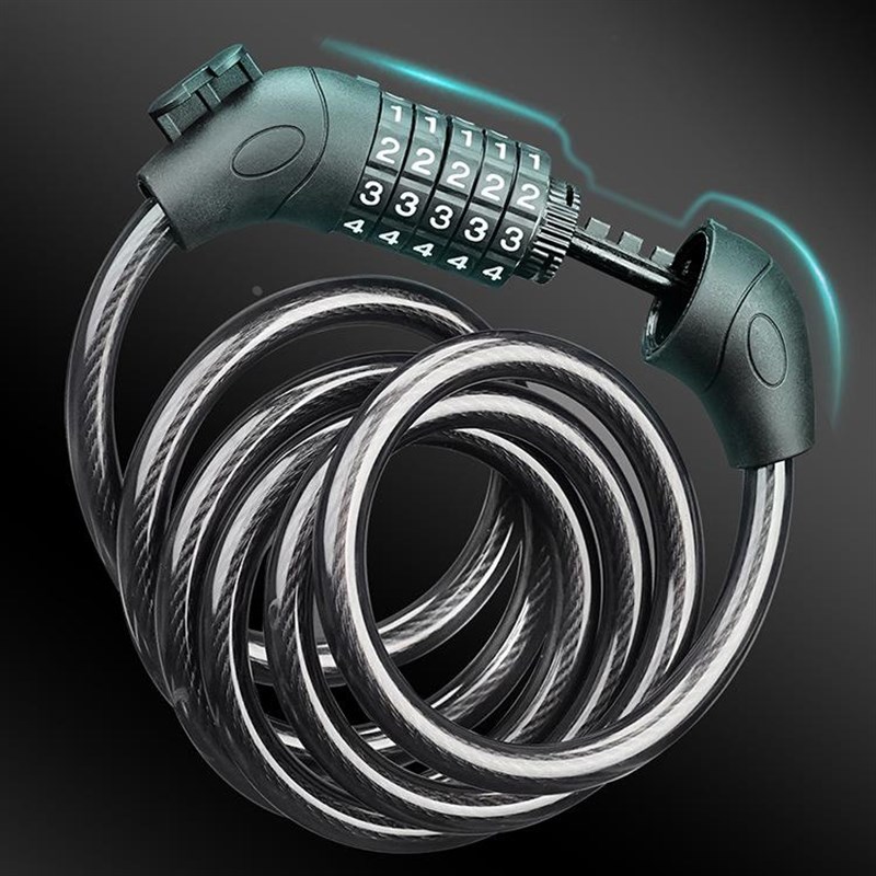 自行车锁密码锁4位5位防盗便携电动车锁山地车电动车配件炼条锁定