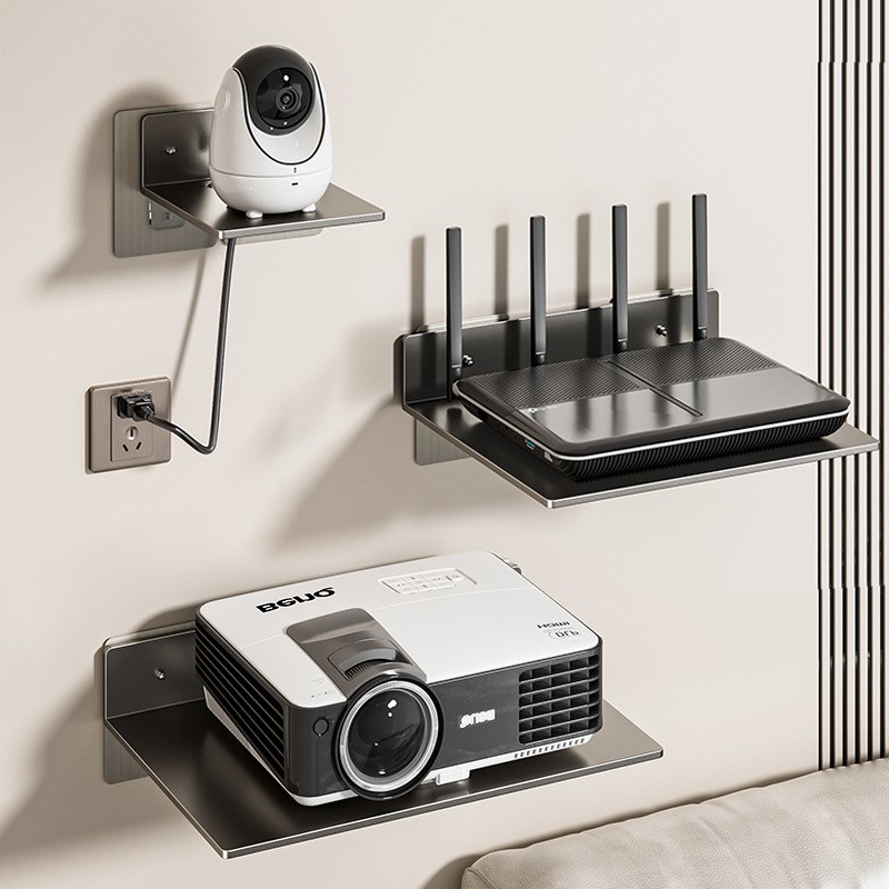 免打孔摄像头置物架墙上壁挂式路由器机顶盒托架室内外监控器支架