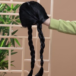 男女反串角色演出年会搞笑假发复古双辫麻花辫傻妞假发大辫子年代