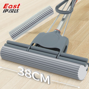 吸水海绵拖把可伸缩滚轮式 挤水家用胶棉拖把头地拖拖布免手洗大号