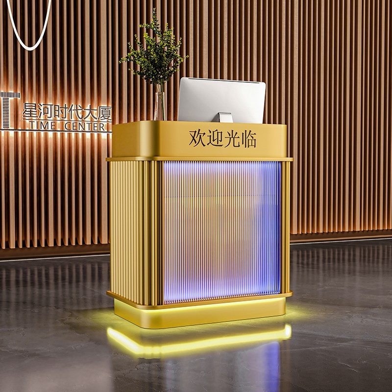 店铺前台小型收银柜台酒店迎宾台咨询台服装店引导台铁艺烤漆接待