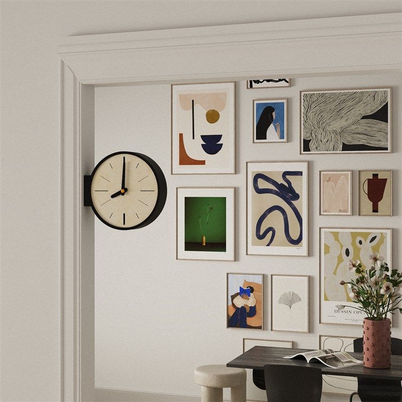 钟表挂钟客厅2025新款复古时钟转角双面挂钟艺术感挂钟拐角钟家用