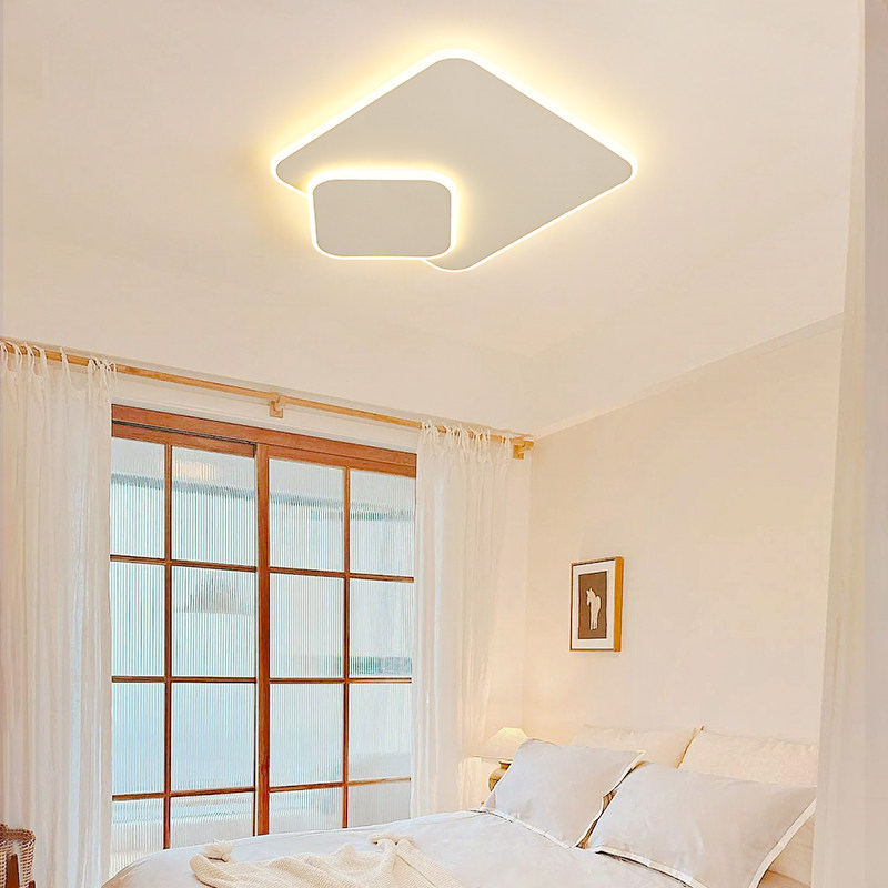 卧室灯现代简约led吸顶灯北欧极简家用主卧灯房间灯方形餐厅灯具