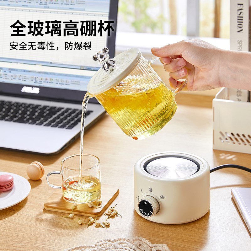 全玻璃迷你养生壶家用多功能办公室小型纯花茶煮茶高颜值炖煮mini