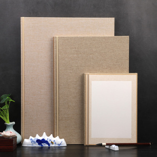 古法宣纸画片加厚免装裱包边软卡镜片生宣卡纸珊瑚笺半生熟楮皮麻