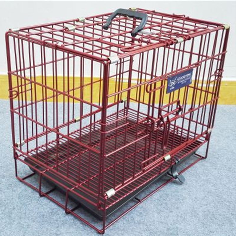 狗笼加粗不锈铁丝带天窗泰迪狗笼子猫笼兔笼宠物折叠狗窝中小型犬