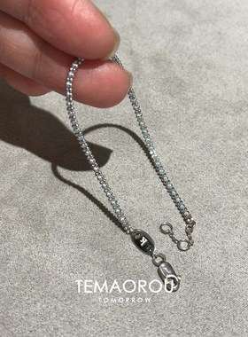 简约精致波罗海蓝编绳手链女通勤百搭淡蓝色手绳手饰品配饰手饰品