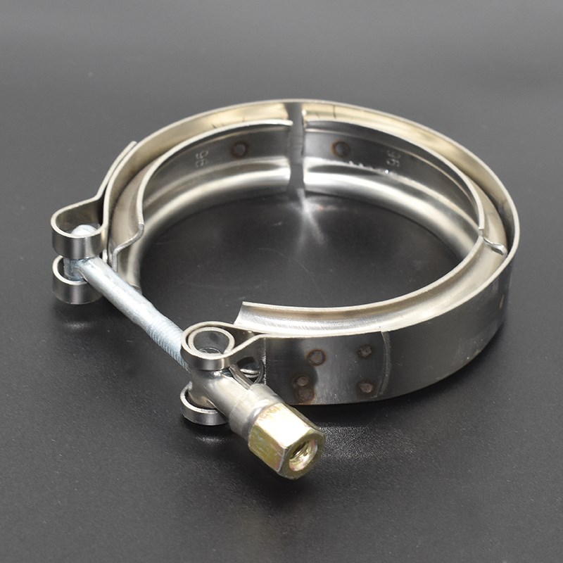 货车增压器卡箍排气管不锈钢中冷管双H层带槽卡子排气波纹软管夹