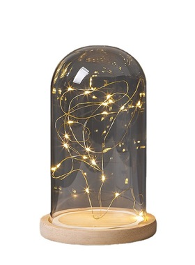 新款永生花玻璃罩防尘圆球罩手办摆件EVA防脱落卡扣灯串底带胶圈