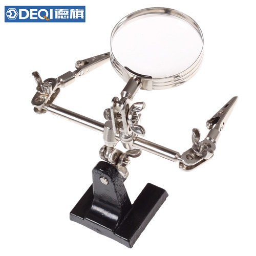 烙铁架带灯放大镜 电烙铁座 360度线路板 万向夹持式焊接工作架