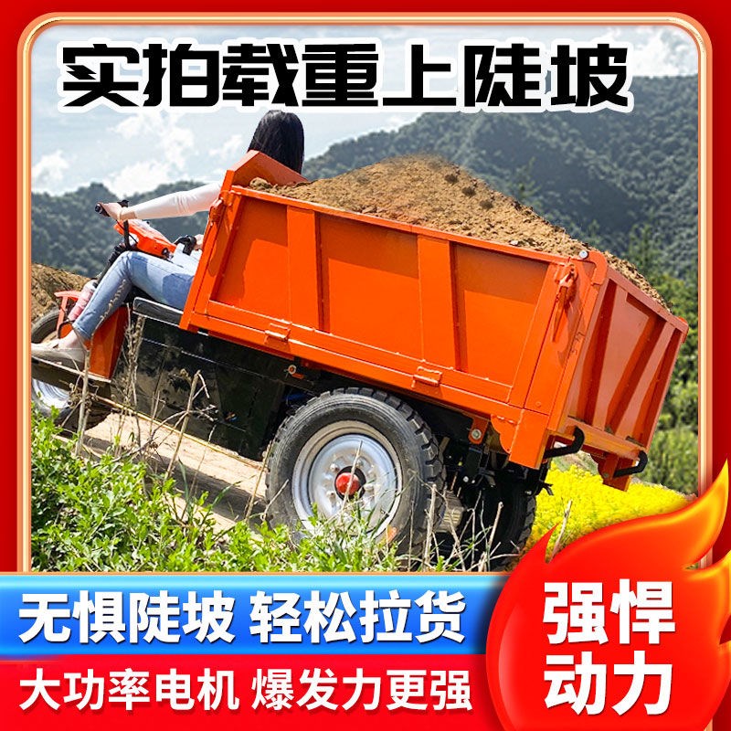 建筑工程电动三轮车工地用翻斗车农用养殖拉货粪垃圾工具车可定制