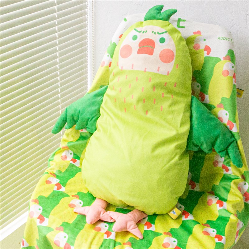 捕梦岛惊醒的鹦鹉抱枕被子两用抱枕靠枕午睡小毛毯子车载空调毯