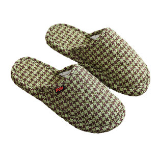 包脚棉拖鞋 可机洗 纯棉室内家用情侣静音软底防滑颗粒地板秋冬四季