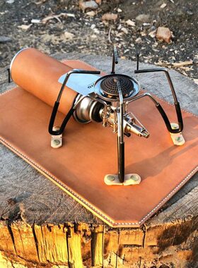 日韩野营可拆卸户外露营气炉头保护垫soto蜘蛛炉配件皮革固定垫