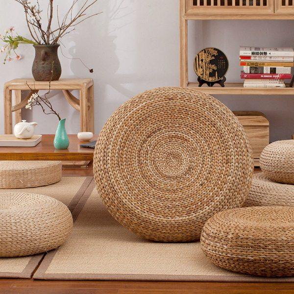 草编蒲团榻榻米坐垫地上日式加厚藤编家用圆形打坐垫禅修垫草驰兆,居家布艺,蒲团,淘宝优惠券,粉丝福利购,淘宝优惠卷