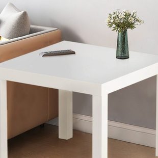 现代简约拉克白色茶几北欧风客厅家用小茶台黑色小方桌方形边几